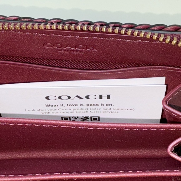 Coach Braided Leather Small Zip Around Wallet - Picture 8 of 9